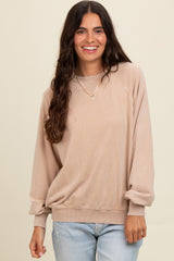 Light Taupe Vintage Wash Relaxed Fit Maternity Sweatshirt