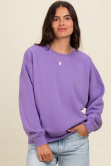 Lavender Heather Crewneck Maternity Sweatshirt