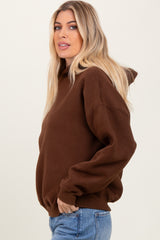 Brown Fleece Oversized Pullover Hoodie