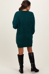 Forest Green Chenille Knit Maternity Sweater Dress