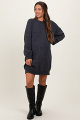 Charcoal Chenille Knit Maternity Sweater Dress