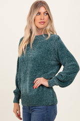 Forest Green Chenille Knit Sweater