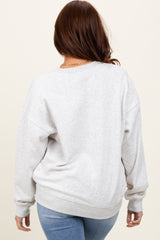 Heather Grey Fleece Crew Neck Relaxed Fit Sweatshirt