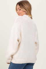 Cream  Chunky Knit Mock Neck Sweater