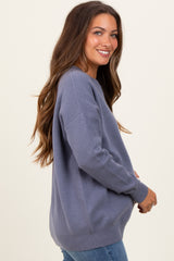 Grey Basic Relaxed Pullover Maternity Sweater