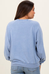 Blue Vintage Wash Relaxed Fit Maternity Sweatshirt