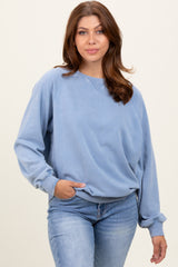 Blue Vintage Wash Relaxed Fit Maternity Sweatshirt