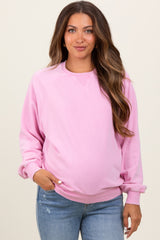 Pink Vintage Wash Relaxed Fit Maternity Sweatshirt