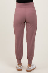 Mauve Cargo Pocket Maternity Jogger