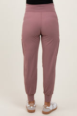 Mauve Cargo Pocket Maternity Jogger