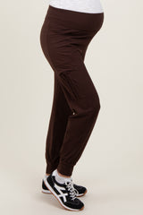 Dark Mocha Cargo Pocket Maternity Jogger Pants