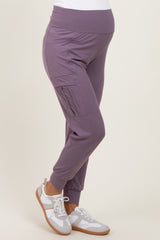 Violet Cargo Pocket Maternity Jogger Pants