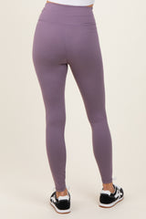 Violet Crossover Waistline Leggings