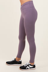 Violet Crossover Waistline Leggings