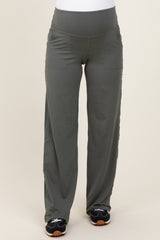 Olive Straight Leg Yoga Maternity Pants