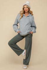 Olive Straight Leg Yoga Maternity Pants