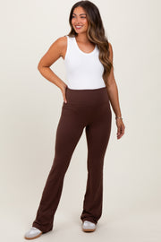 Brown Maternity Flared Leggings