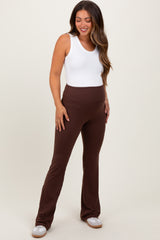 Brown Maternity Flared Leggings