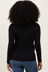 Black Basic Scoop Neck Long Sleeve Top