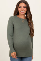 Olive Basic Relaxed Fit Maternity Sweater