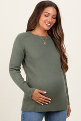 Olive Basic Relaxed Fit Maternity Sweater