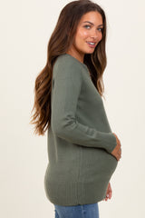 Olive Basic Relaxed Fit Maternity Sweater