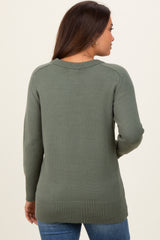 Olive Basic Relaxed Fit Maternity Sweater