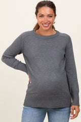 Charcoal Basic Relaxed Fit Maternity Sweater