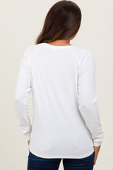 White Raglan Long Sleeve Maternity Top