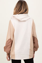 Mocha Colorblock Dolman Sleeve Maternity Hoodie