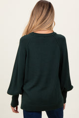 Forest Green Bubble Sleeve Maternity Sweater