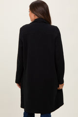 Black Knit Relaxed Fit Maternity Coat Jacket