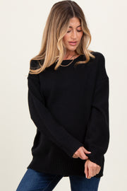 Black Soft Knit Basic Maternity Sweater