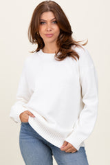 Ivory Soft Knit Basic Maternity Sweater