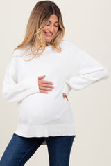 Ivory Soft Knit Basic Maternity Sweater