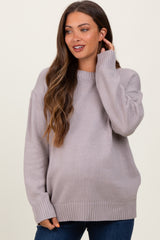 Grey Soft Knit Basic Maternity Sweater