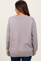 Grey Soft Knit Basic Maternity Sweater