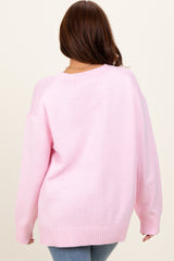 Light Pink Soft Knit Basic Sweater