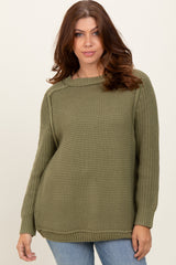 Olive Basic Chunky Knit Sweater