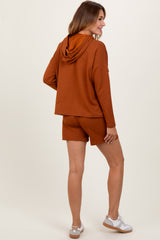 Rust Hoodie Shorts Set