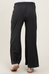 Black Brushed Knit Wide Leg Maternity Pants