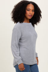 Heather Grey Chenille Knit Sweater