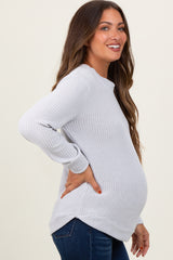 Ivory Chenille Knit Maternity Sweater