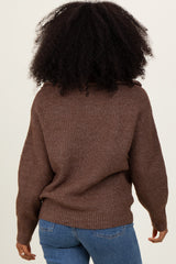 Brown Half Zip Pullover Sweater