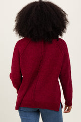 Burgundy Raglan Knit Sweater