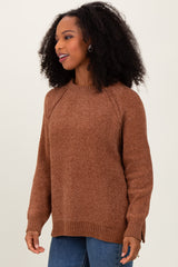 Camel Raglan Knit Sweater