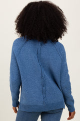 Blue Raglan Knit Sweater