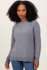 Heather Grey Raglan Knit Maternity Sweater