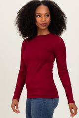 Burgundy Basic Long Sleeve Top