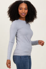 Heather Grey Basic Long Sleeve Top